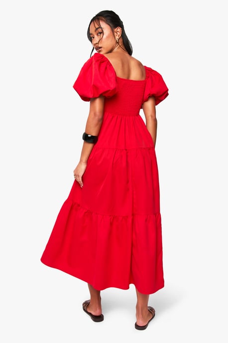 Tiered Shirred Midaxi Smock Dress - Image 2