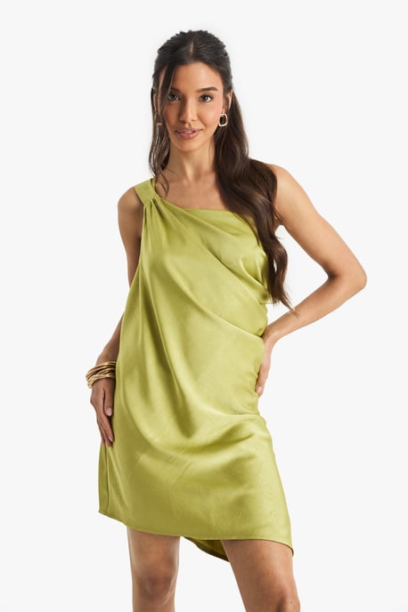 Satin Cowl Mini Dress - Image 3
