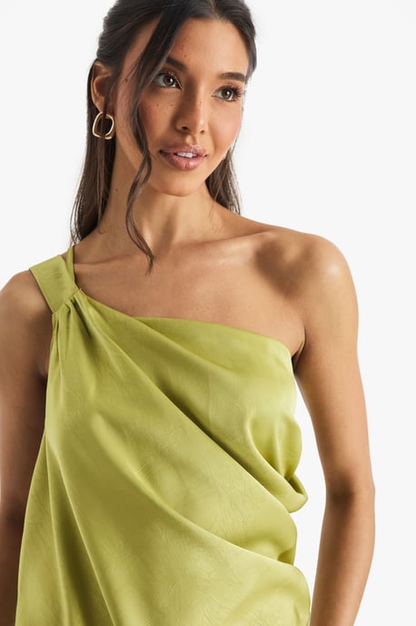 Satin Cowl Mini Dress - Image 4