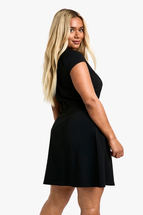 Plus Cap Sleeve Bengaline Skater Dress - Image 2