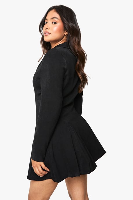 Petite Tailored Hook & Eye Detail Cinched Waist Blazer dress - Image 2