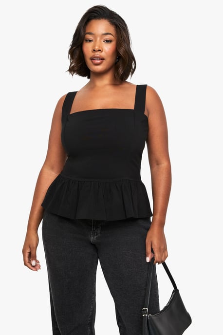 Plus bengaline peplum top - Image 1