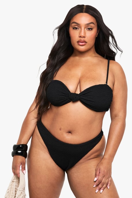 Plus Crinkle High Waist Bikini Brief - Image 1
