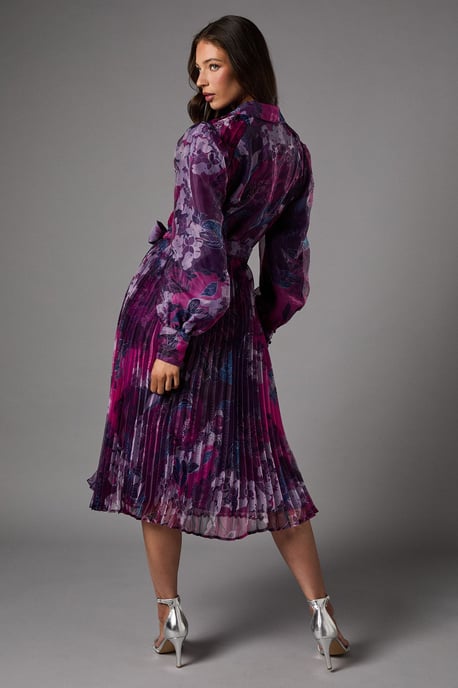 Organza Printed Shirt Dress - Image 3