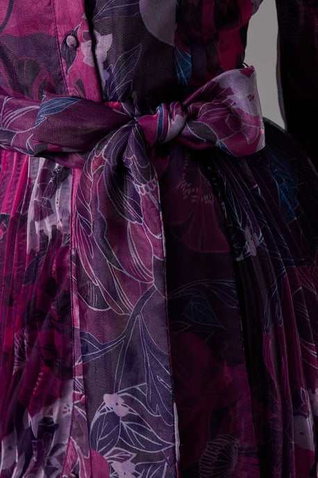 Organza Printed Shirt Dress - Image 5