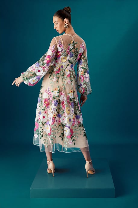 Coast Muse Long Sleeve Embroidered Maxi Dress - Image 3