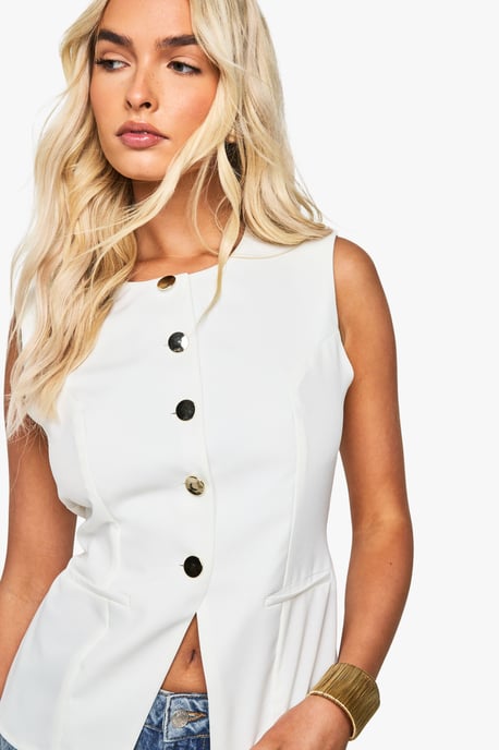 Gold Button Tailored Waistcoat - Image 4