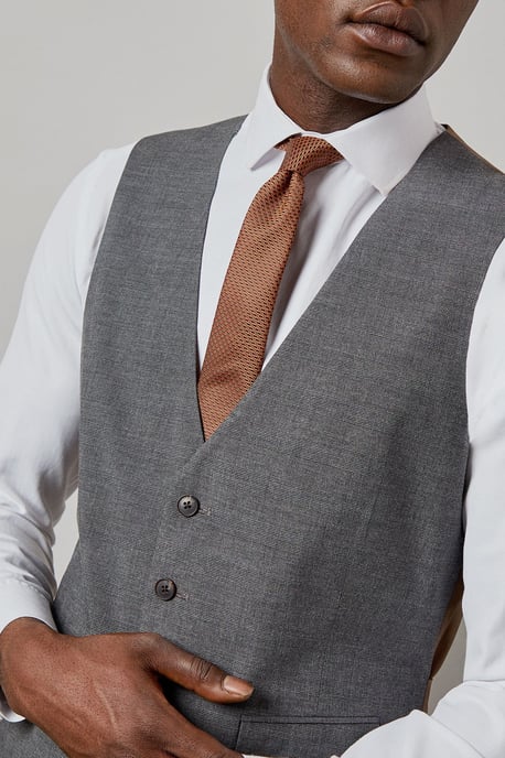 Mid Grey Tonal Check Waistcoat - Image 4