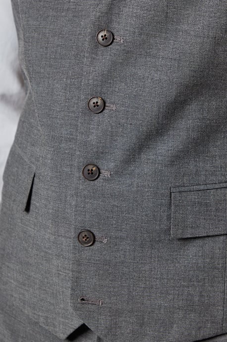 Mid Grey Tonal Check Waistcoat - Image 5
