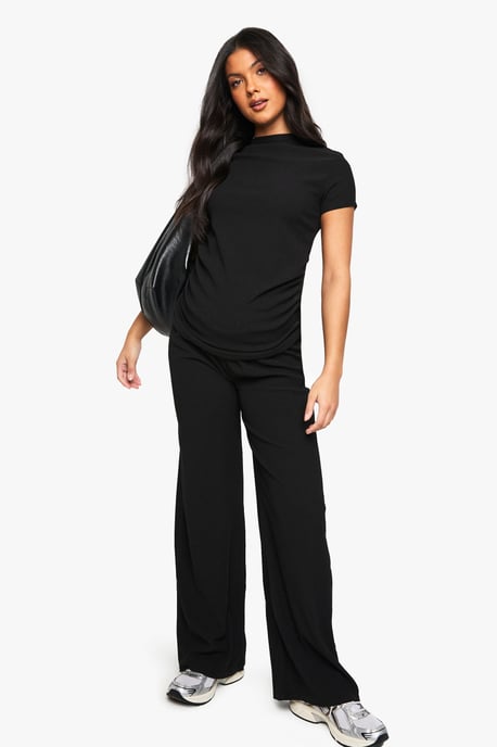 MATERNITY RUCHED SIDE TSHIRT AND WIDE LEG CO-ORD - Image 1