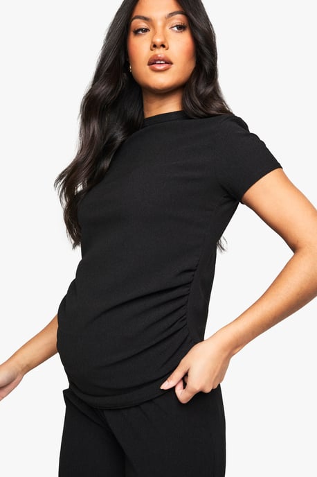 MATERNITY RUCHED SIDE TSHIRT AND WIDE LEG CO-ORD - Image 4