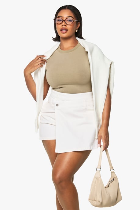 Plus Denim Skort - Image 1