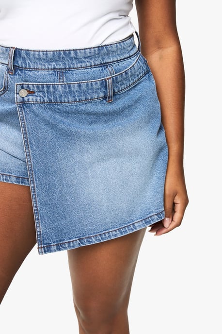Plus Denim Skort - Image 4