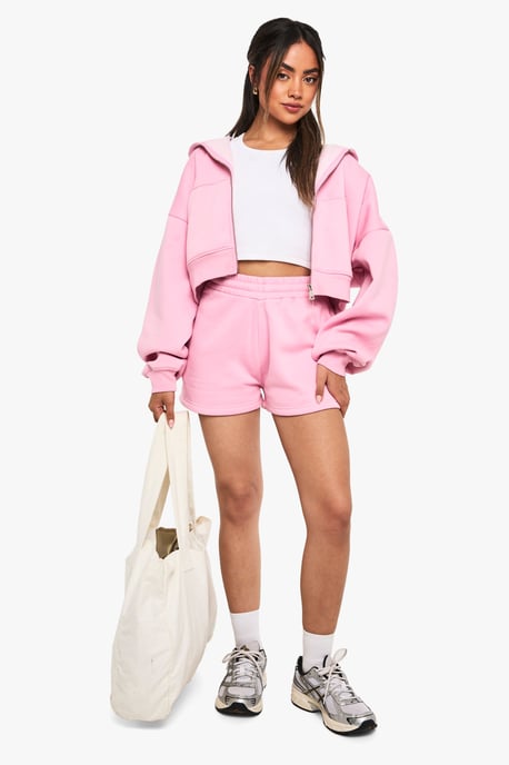 Boxy Balloon Sleeve Oversized Zip Through Hoodie - Image 3