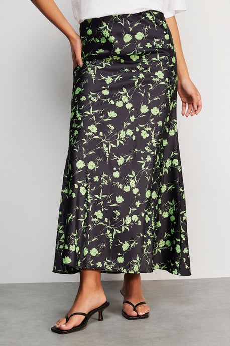 HCD Print Satin Bias Midi Skirt - Image 2
