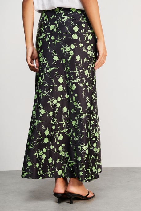 HCD Print Satin Bias Midi Skirt - Image 3