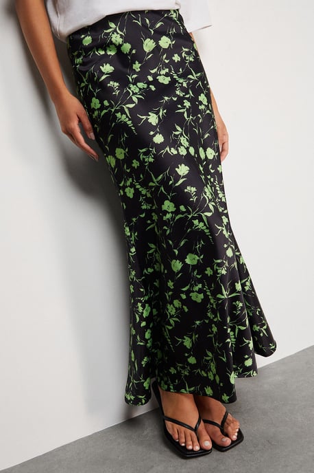 HCD Print Satin Bias Midi Skirt - Image 5