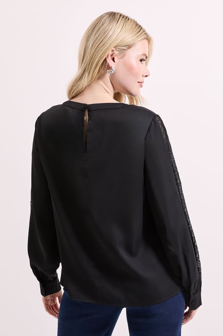Lace Insert Long Sleeve Blouse - Image 4