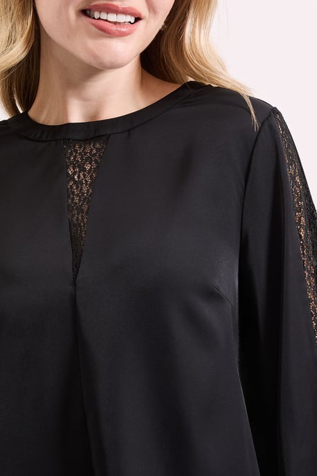 Lace Insert Long Sleeve Blouse - Image 5