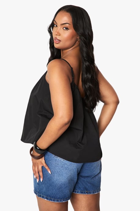 Plus Cotton Poplin One Shoulder Cami - Image 2