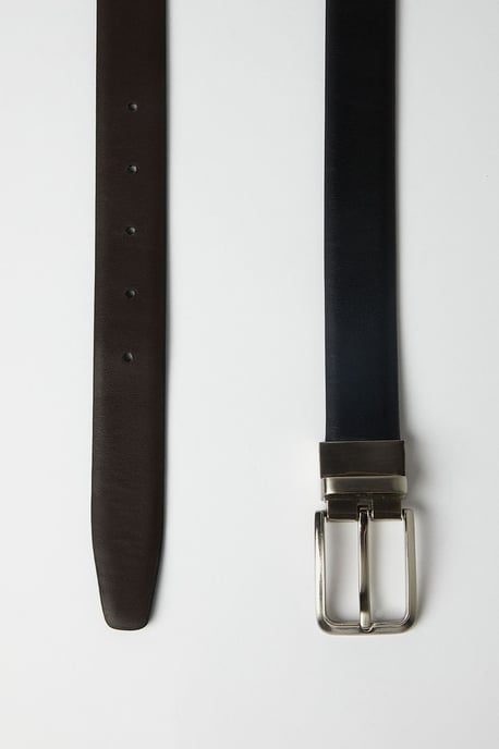 Black Reversible Leather Belt - Image 4