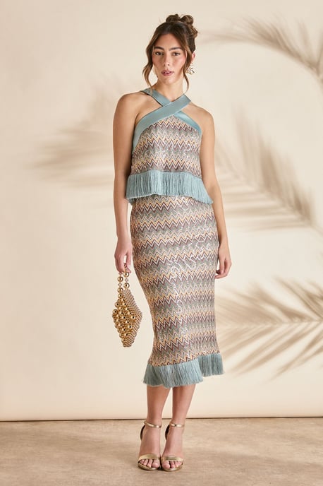 Sequin Crochet Tassel  Holiday Top - Image 2