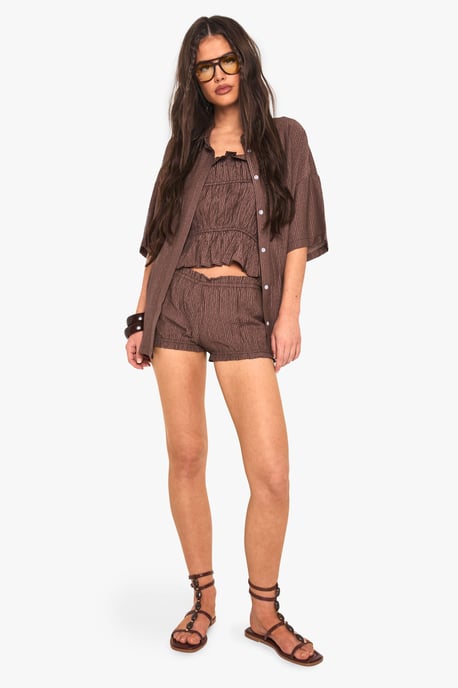 Textured Stripe Short Sleeve Shirt - Image 3