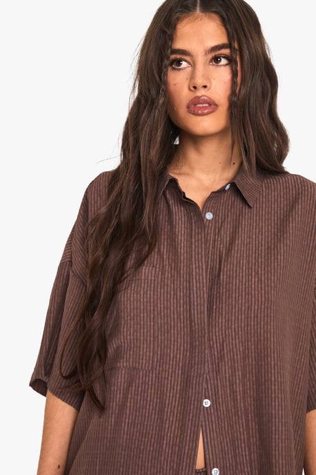Textured Stripe Short Sleeve Shirt - Image 4