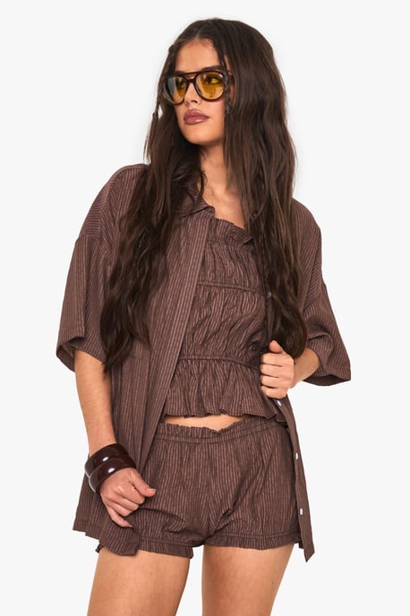 Textured Stripe Short Sleeve Shirt - Image 5