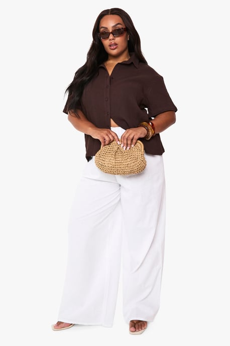 Plus Cheesecloth Short Sleeve Shirt - Image 3