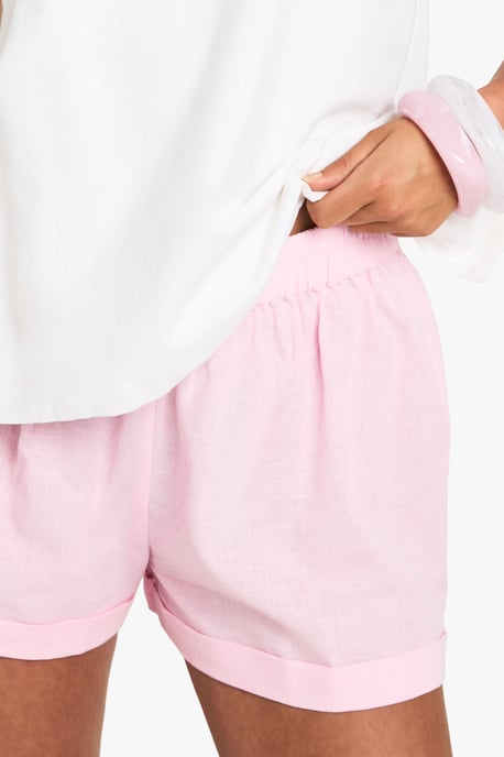 Linen Turn Up Shorts - Image 4