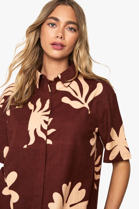 Shell Print Linen Resort Shirt - Image 4