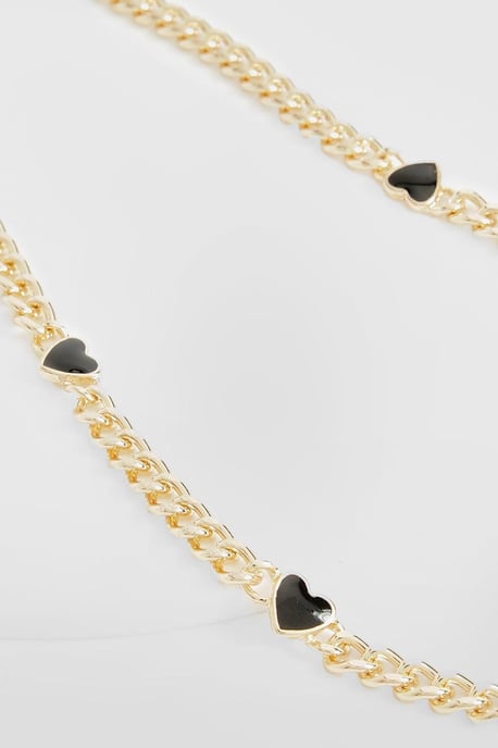 Black Heart Chain Necklace - Image 2
