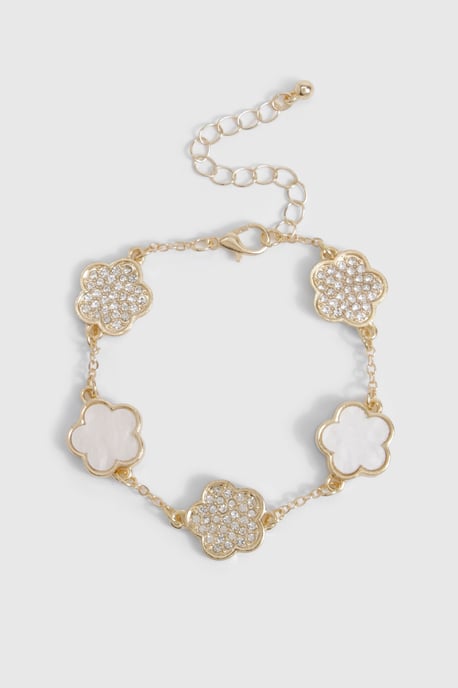 Enamel Embellished Flower Detail Bracelet - Image 2