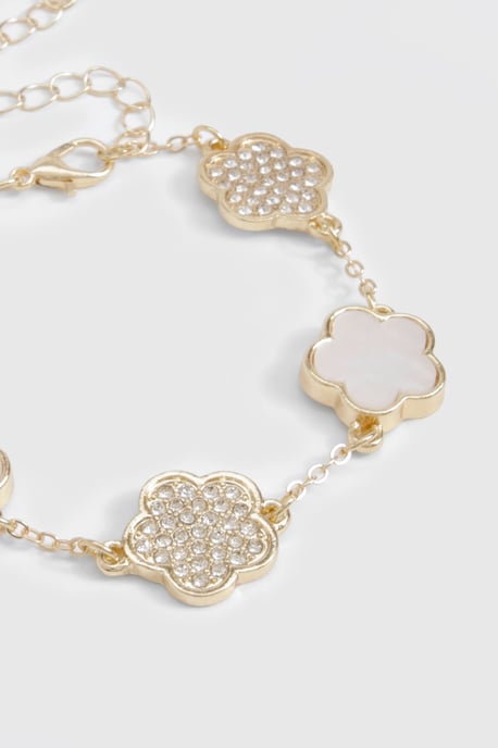 Enamel Embellished Flower Detail Bracelet - Image 3