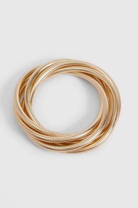 Gold Stretch Intertwined Bracelets - Image 2