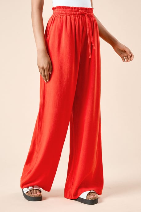 Petite Tie Waist Woven Trousers - Image 2
