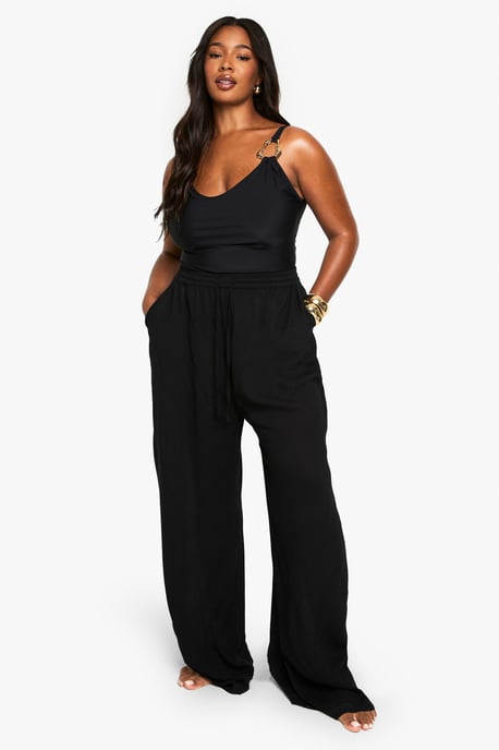 Plus Beachwear Essentials Wide Leg Trousers - Image 1