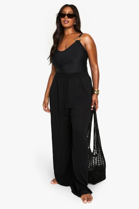 Plus Beachwear Essentials Wide Leg Trousers - Image 3