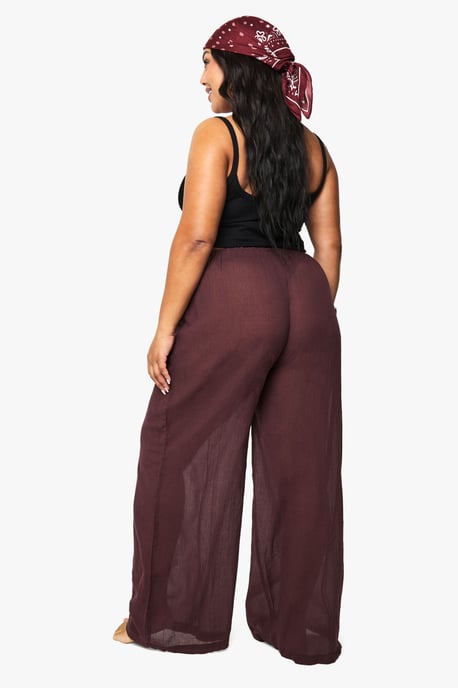 Plus Cheesecloth Beach Trousers - Image 2