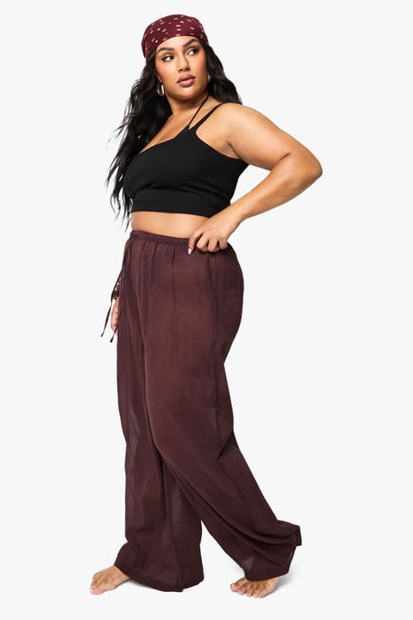 Plus Cheesecloth Beach Trousers - Image 3