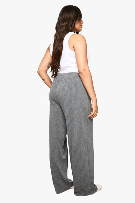 Plus Pinstripe Pintuck Drawstring Wide Leg Trouser - Image 2