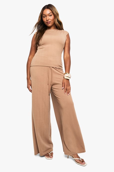 Plus Ripple Rib Drawstring Trouser - Image 3
