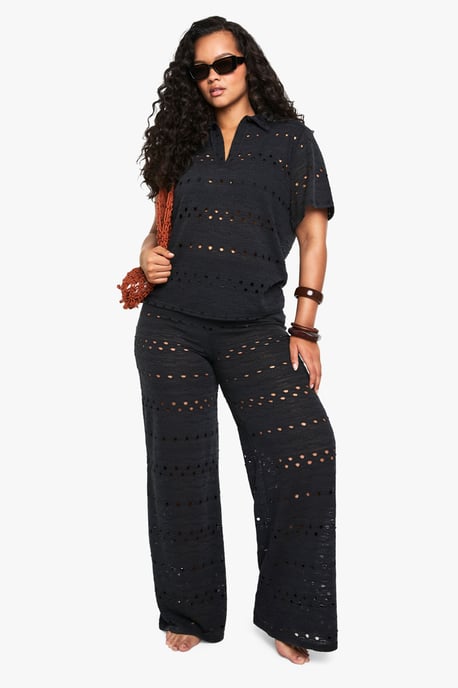Plus Beach Wide Leg Beach Trousers - Image 1