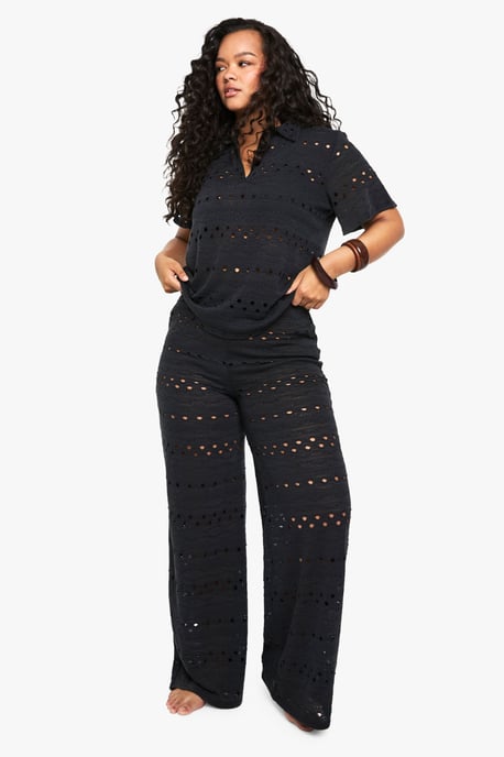 Plus Beach Wide Leg Beach Trousers - Image 3