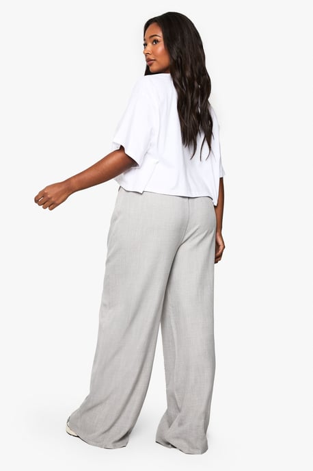 Plus Woven Drawstring Wide Leg Trouser - Image 2