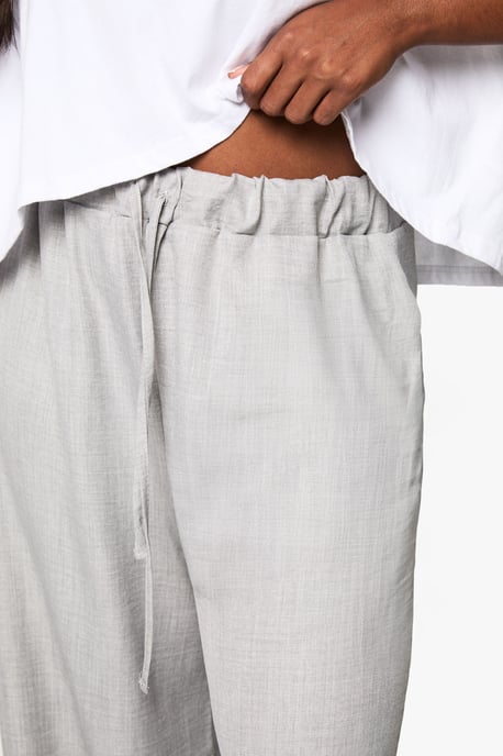 Plus Woven Drawstring Wide Leg Trouser - Image 4