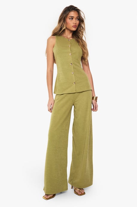 Textured Wide Leg Trouser - Image 3