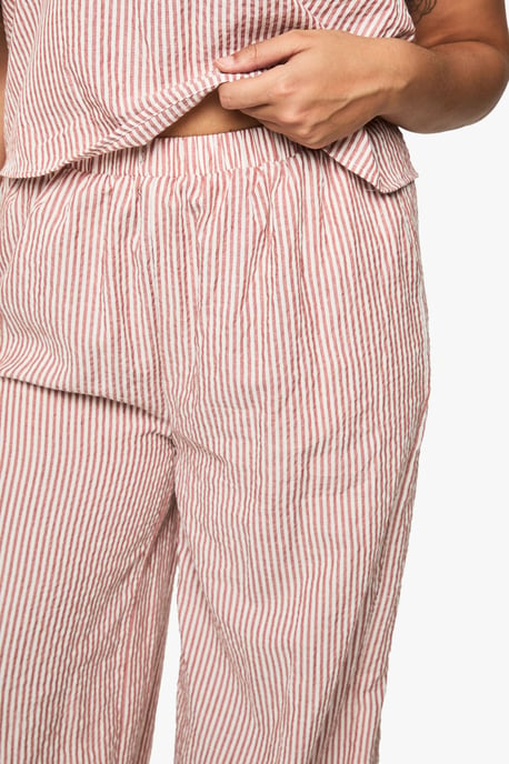 Plus Woven Stripe Elasticated Waist Wide Leg Trouser - Image 4