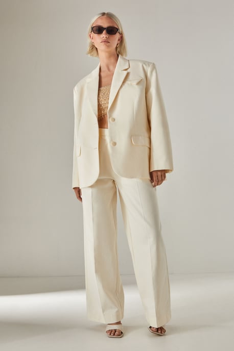 Peached Cotton Twill Buckle Tailored Pants - Image 3